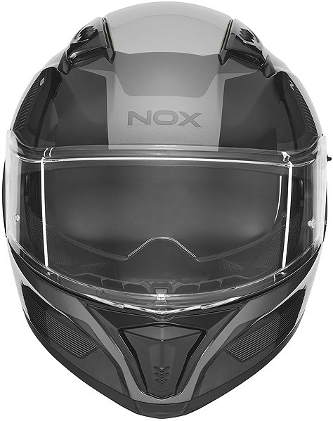 NOX N402 MENTOR 2026 motorcycle helmet, black, silver, size L .