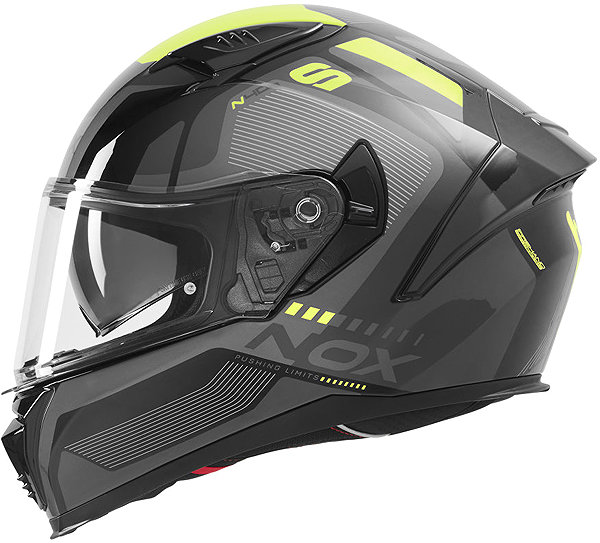 NOX N402 MENTOR 2026 motorcycle helmet, black, fluo yellow, size XL.