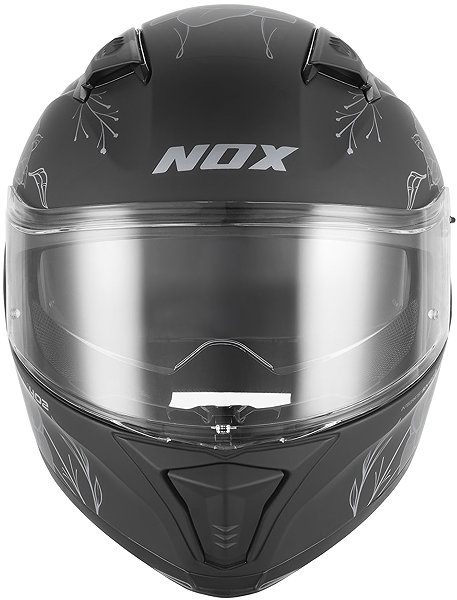 NOX N402 SPRING 2026 helmet, matt black, silver, size L.