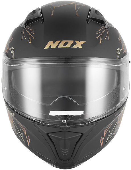 NOX N402 SPRING 2026 motorcycle helmet, matt black, gold, size S.