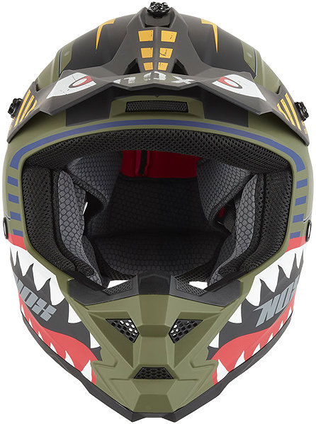 NOX N761 FLY FIGHTER 2026 children's helmet, khaki, multi-colour, circumference 49–50 cm, size M.