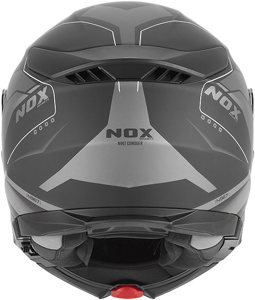Helma na motorku NOX přilba N967 CONQUER 2026, černá matná, stříbrná, vel. L ...