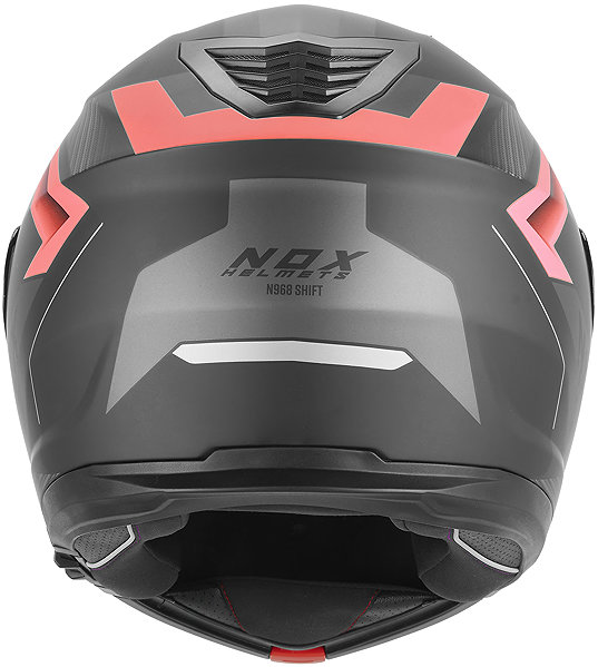 NOX N968 SHIFT 2026 motorcycle helmet, matt black, red, size XL.
