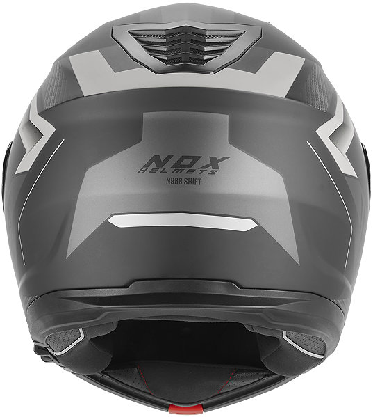 NOX N968 SHIFT 2026 motorcycle helmet, matte black, silver, size S.