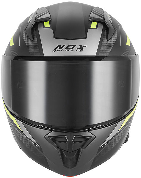 NOX N968 SHIFT 2026 helmet, matt black, fluo yellow, size XL.