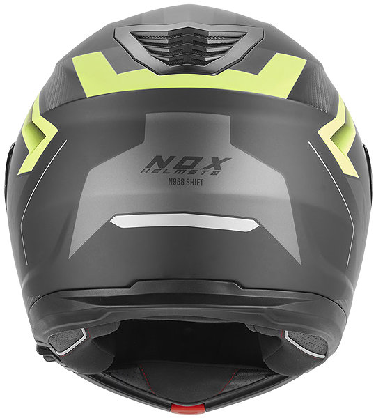 NOX N968 SHIFT 2026 helmet, matt black, fluo yellow, size XL.