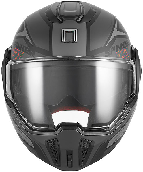 NOX PREMIUM SPINNER ARK 2026 motorcycle helmet, matt black, red, size L .