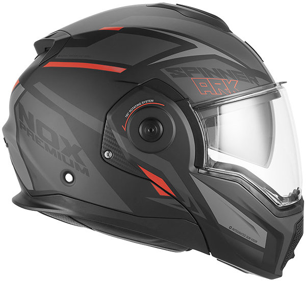 Helma na motorku NOX PREMIUM přilba SPINNER ARK 2026, černá matná, červená, vel. XL ...