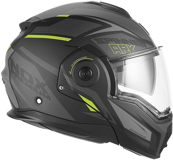 Motoros sisak NOX PREMIUM SPINNER ARK 2026 sisak, matt fekete/fluo sárga - L ...