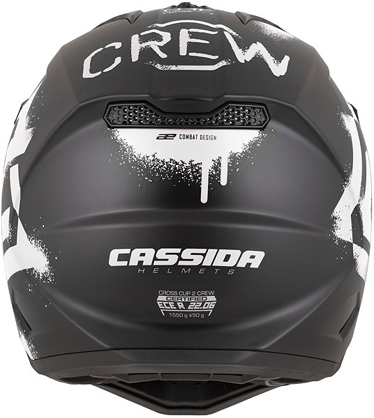 CASSIDA Cross Cup 2 Crew 2026 motorcycle helmet, matt black/white, size XL