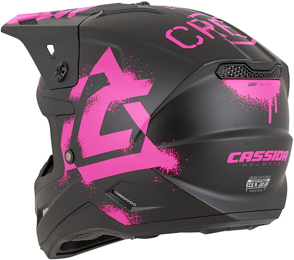 CASSIDA Cross Cup 2 Crew 2026 motorcycle helmet, matt black/fluo pink, size M