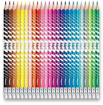Coloured Pencils Maped Color´Peps Oops Wood-free with Rubber, 24 Colours Screen