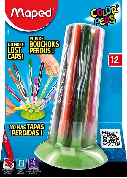 Filzstifte MAPED Color´Peps Jungle Innovation - 12 Farben Verpackung/Box