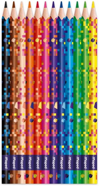 Coloured Pencils MAPED Pixel Party, triangular, 12 colours ...