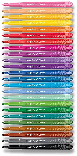 Filzstifte MAPED Long Life 2.0, 24 Farben ...
