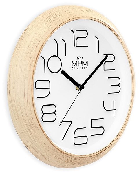 Wall Clock MPM Morara - light wood/white ...