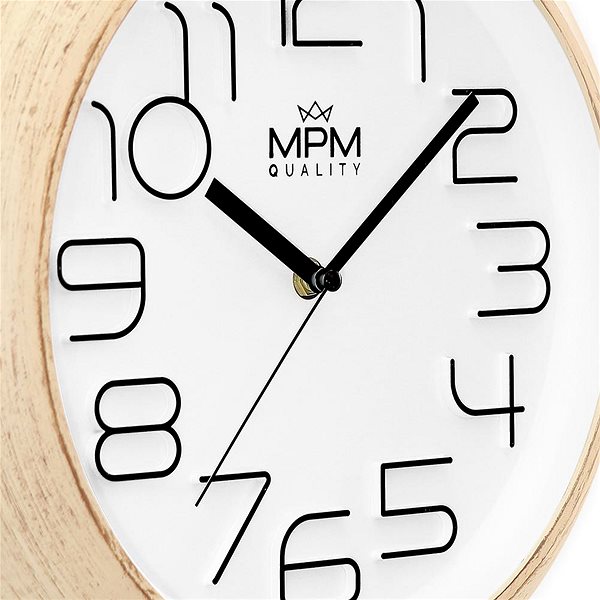 Wall Clock MPM Morara - light wood/white ...