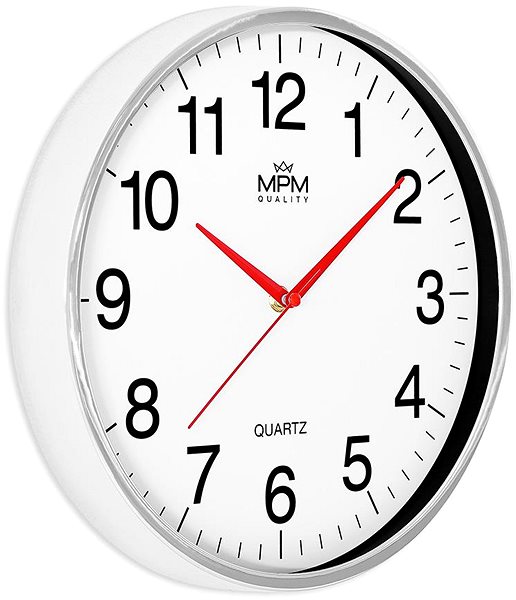 Wall Clock MPM Askim - silver and white ...