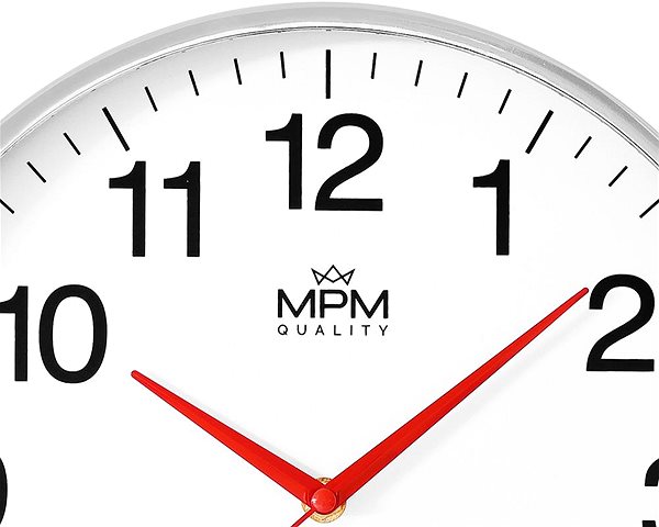 Wall Clock MPM Askim - silver and white ...