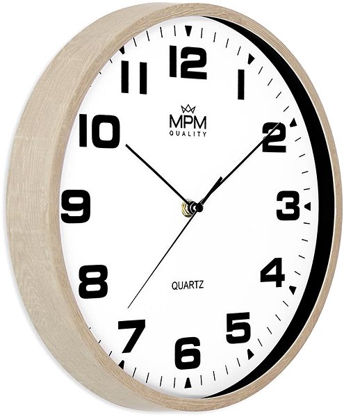 Wall Clock MPM Madera - brown and white ...