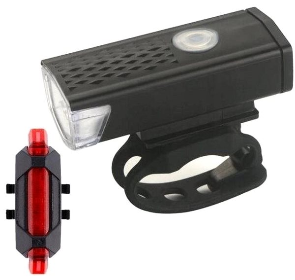 Svetlo na bicykel KIK KX5398 LED svietidlo na bicykel, zadné-predné USB sada Bočný pohľad