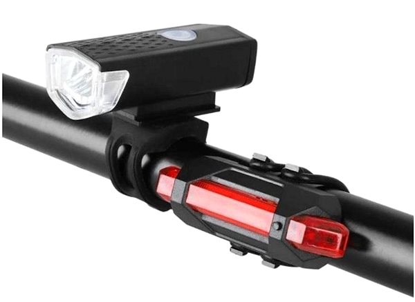 Kerékpár lámpa KIK KX5398 LED-es kerékpárvilágítás, hátsó-első USB-készlet Oldalnézet