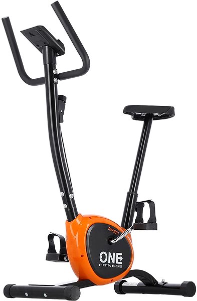 Szobabicikli ONE Fitness RW3011 mechanikus szobakerékpár, fekete-narancsszín Oldalnézet