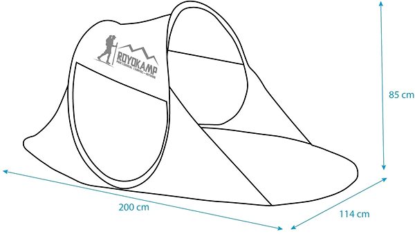 Tent Beach self-pitching tent PARAWAN, turquoise-blue Technical draft