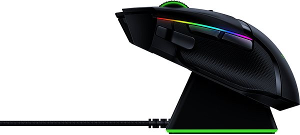 Gamer egér Razer Basilisk Ultimate + Mouse Dock Oldalnézet