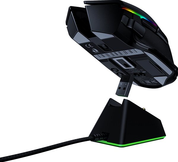 Gaming-Maus Razer Basilisk Ultimate with charging dock Mermale/Technologie