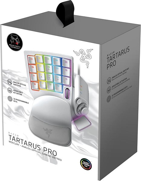 Gaming Keyboard Razer Tartarus Pro Analogue Optical, Mercury - US INTL Packaging/box
