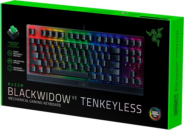 Herní klávesnice Razer BlackWidow V3 Tenkeyless (Green Switch) - US INTL Obal/krabička