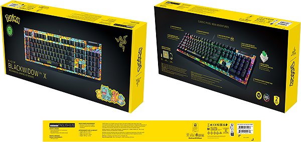 Gaming Keyboard Razer Pokémon Kanto Starters Ed. BLACKWIDOW V4 X (Green Switch) ...