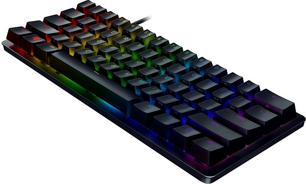 Gaming-Tastatur Razer Huntsman Mini (Purple Switch) - US-Layout Seitlicher Anblick