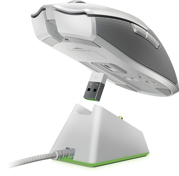Herná myš Razer Mercury Ed. VIPER ULTIMATE Wireless Gaming Mouse with Charging Dock Bočný pohľad
