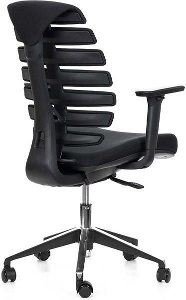 Office Chair MERCURY STAR Fish Bones, 3D armrests, black plastic, black ...