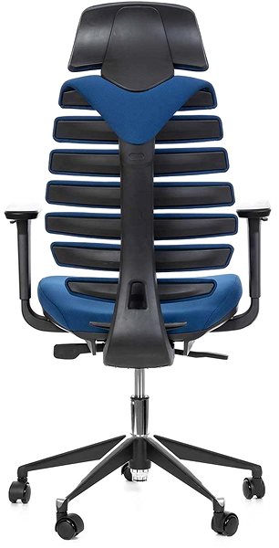 Office Chair MERCURY STAR Fish Bones PDH, 3D armrests, black plastic, blue ...