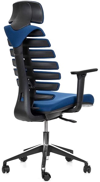 Office Chair MERCURY STAR Fish Bones PDH, 3D armrests, black plastic, blue ...