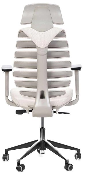 Office Chair MERCURY STAR Fish Bones PDH, 3D armrests, grey plastic, off-white ...