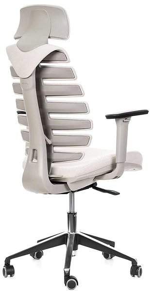 Office Chair MERCURY STAR Fish Bones PDH, 3D armrests, grey plastic, off-white ...