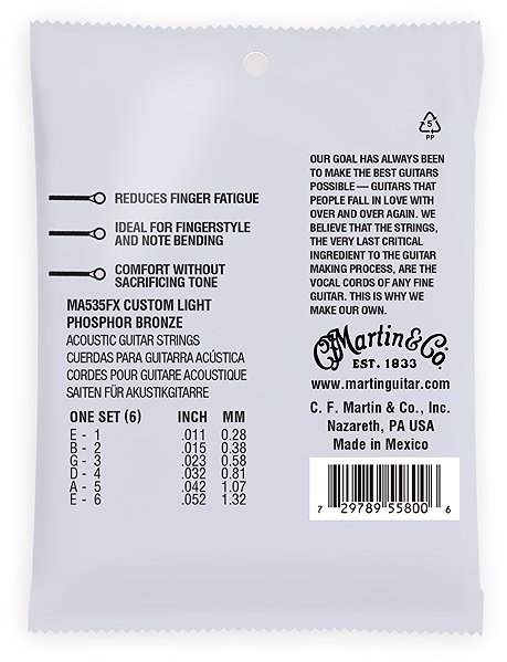 Saiten MARTIN SP Flexible Core 92/8 Phosphor Bronze Custom Light ...