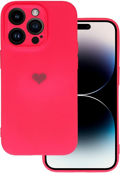 Kryt na mobil Vennus Valentínske pouzdro Heart na iPhone 13 Pro Max – fuchsiové ...