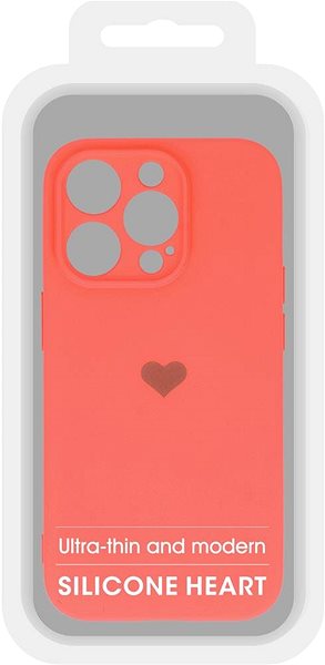 Kryt na mobil Vennus Valentínske puzdro Heart na iPhone 14 Plus – koralové ...