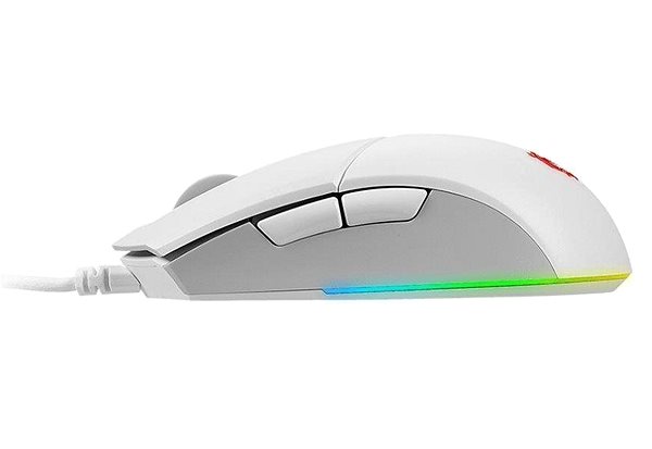Gaming-Maus cMSI Clutch GM11 WHITE Gaming Mouse Seitlicher Anblick