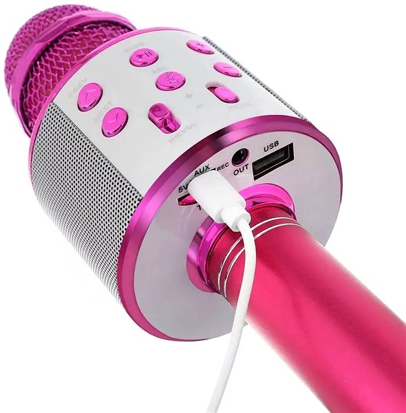 Mikrofón MG Bluetooth Karaoke mikrofón s reproduktorom, ružový ...