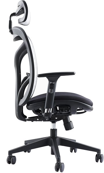 Bürostuhl MOSH AIRFLOW-601 schwarz/weiß Seitlicher Anblick
