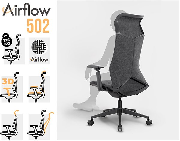 Office Chair MOSH Airflow 502 black ...