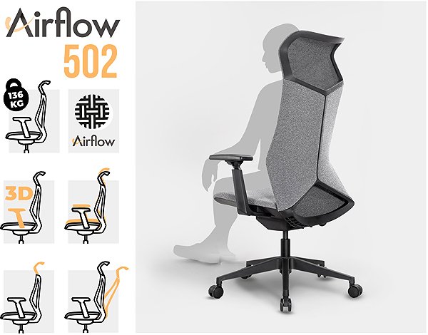 Office Chair MOSH Airflow 502 grey ...