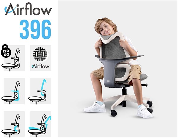 Children’s Desk Chair MOSH Airflow 396 grey ...