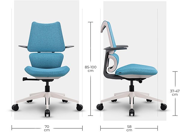 Gyerek íróasztal szék MOSH Airflow 396 - kék ...
